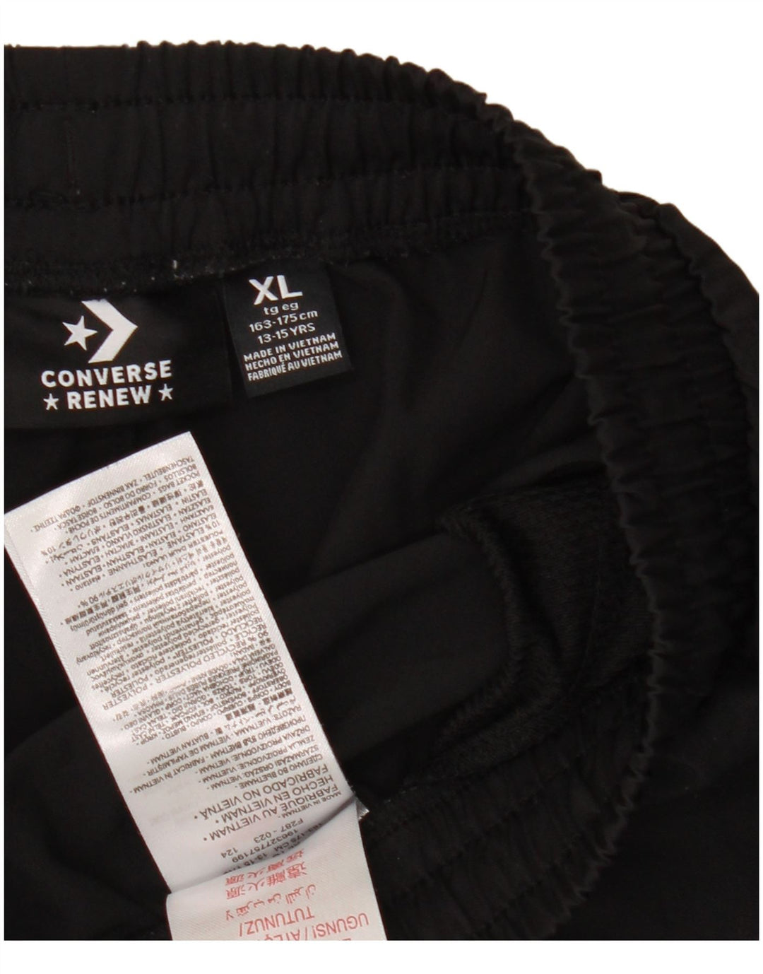 Shorts esportivos gráficos Converse Boys 13-14 anos XL preto poliéster