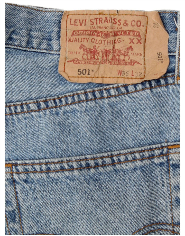 Levi's Masculino 501 Straight Jeans W36 L32 Azul Algodão