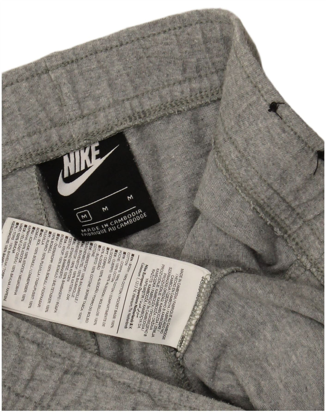 Shorts esportivos masculinos Nike médio cinza algodão