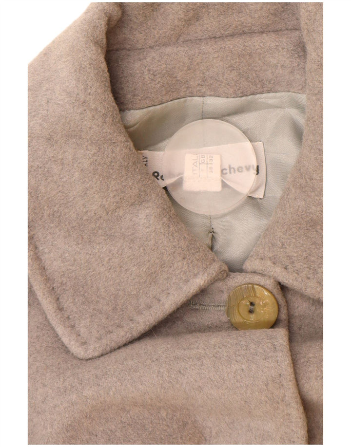 Sobretudo feminino vintage EU 38 lã virgem cinza médio