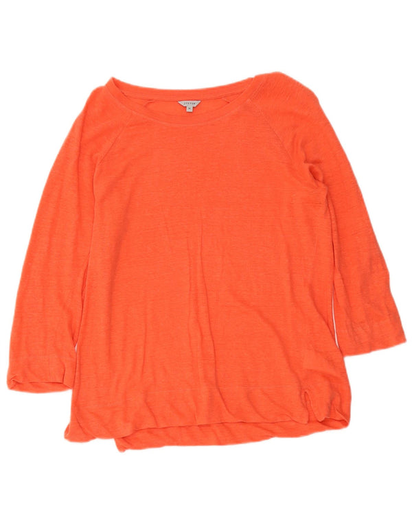 Top feminino Jigsaw manga 3/4 UK 12 linho laranja médio