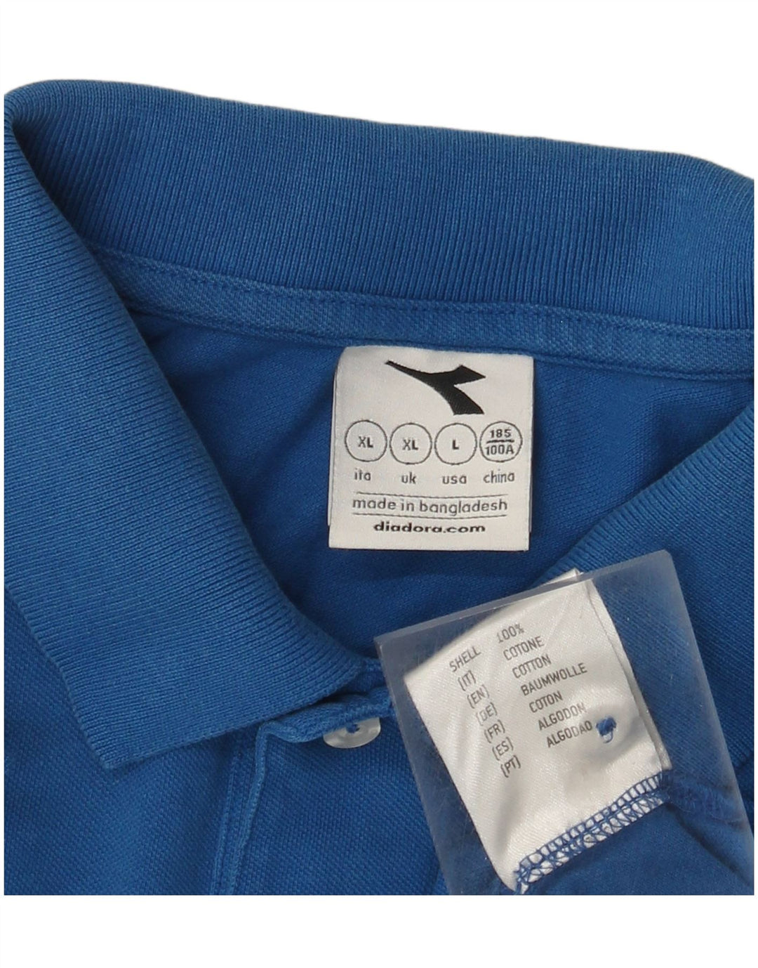 Camisa polo masculina Diadora XL azul algodão