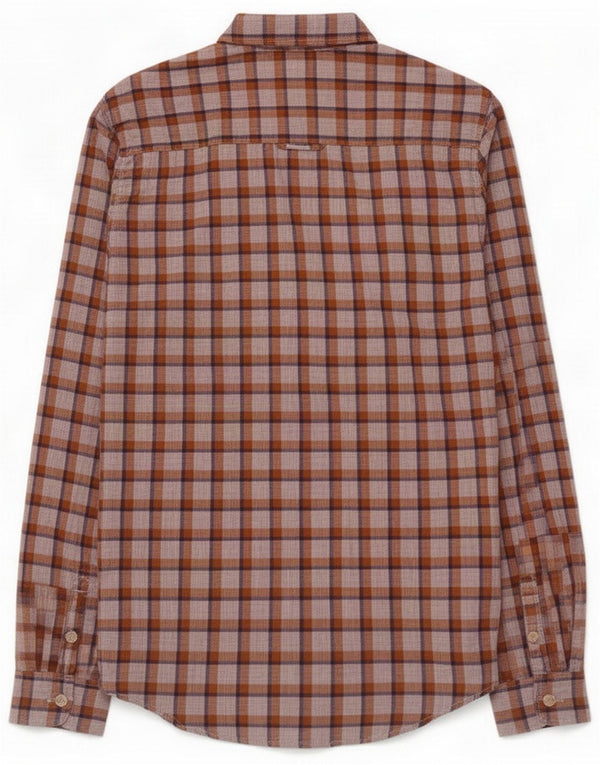 Camisa masculina Jack Wills 2XS algodão xadrez marrom