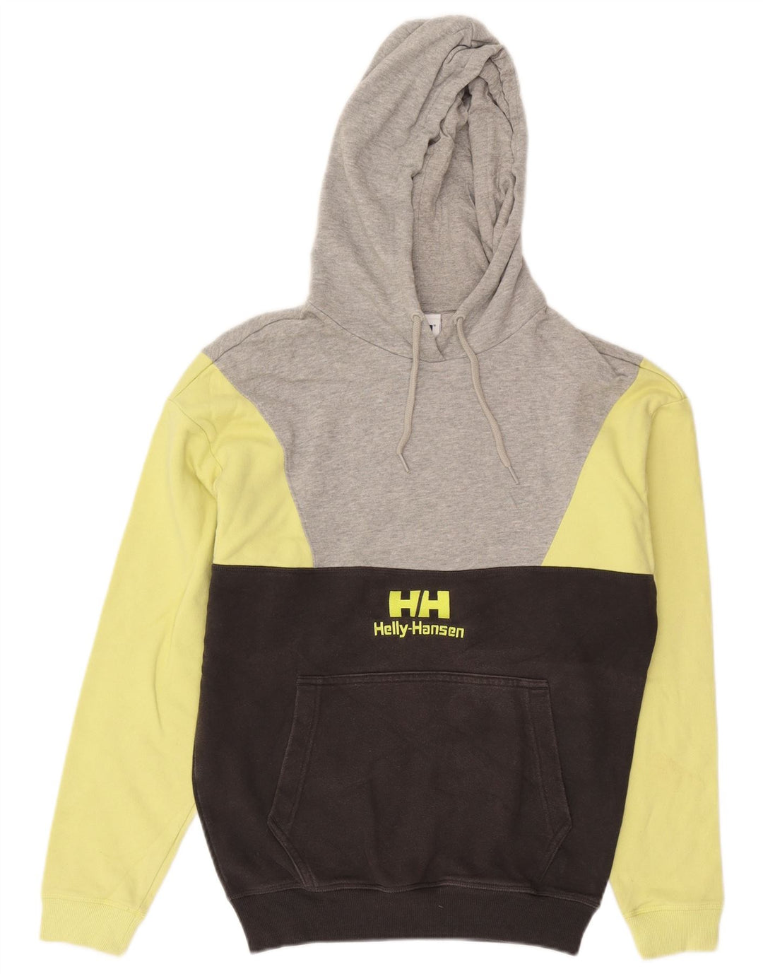 Helly Hansen moletom com capuz masculino gráfico pequeno bloco colorido multicolorido