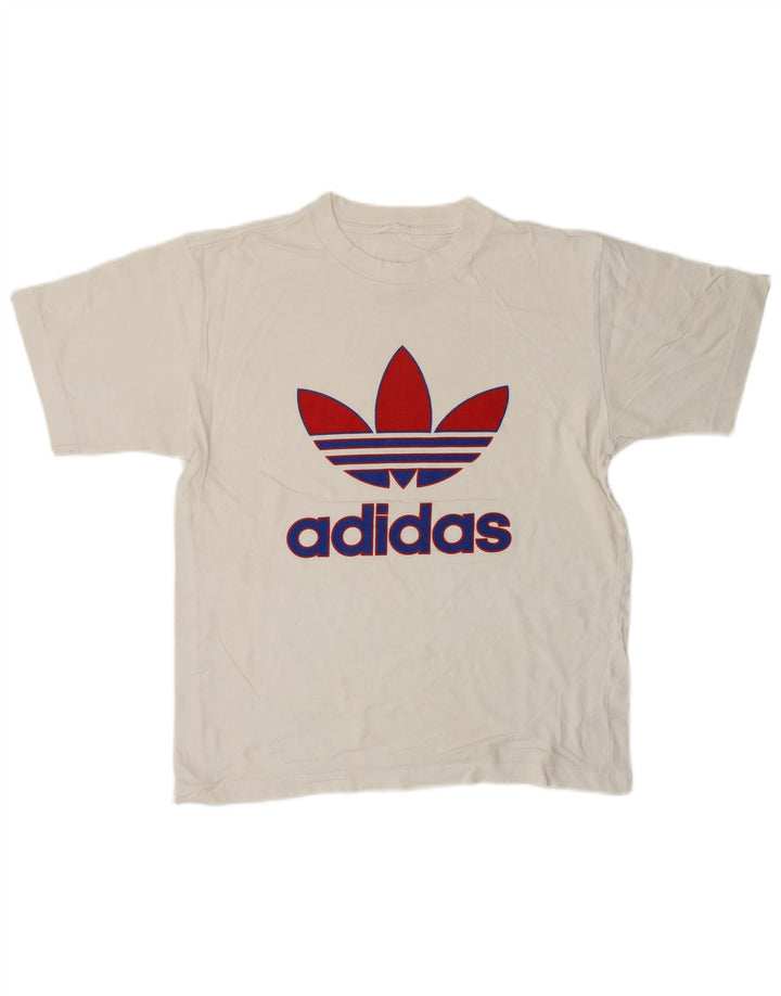 ADIDAS Mens Graphic T-Shirt Top Pequeno Algodão Branco
