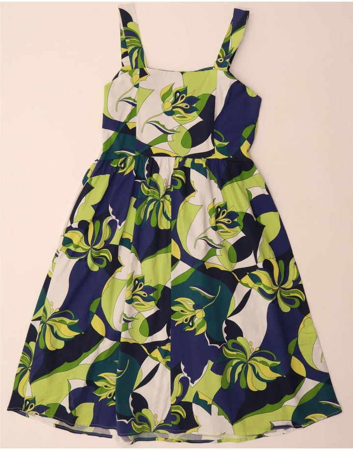 VINTAGE Vestido feminino IT 48 XL algodão floral multicolorido