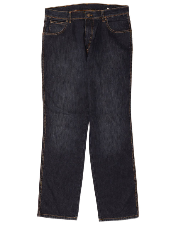 Wrangler Mens Regular Fit Straight Jeans W34 L32 Azul Marinho Algodão