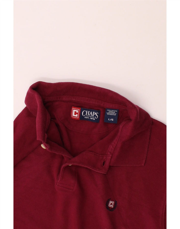 CHAPS Mens Polo Shirt Large Burgundy Cotton Vintage Chaps and Second-Hand Chaps from Messina Hembry 