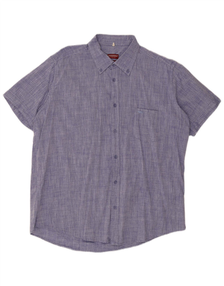 Camisa masculina Carrera manga curta regular fit 2XL algodão azul