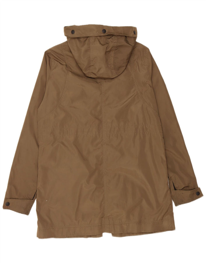 Jaqueta de chuva com capuz feminina Superdry UK 14 grande poliéster cáqui