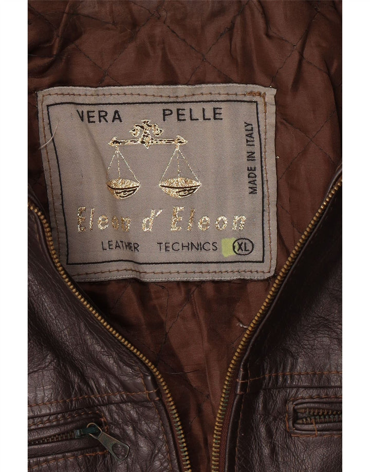 Jaqueta de couro masculina VINTAGE UK 42 XL couro marrom