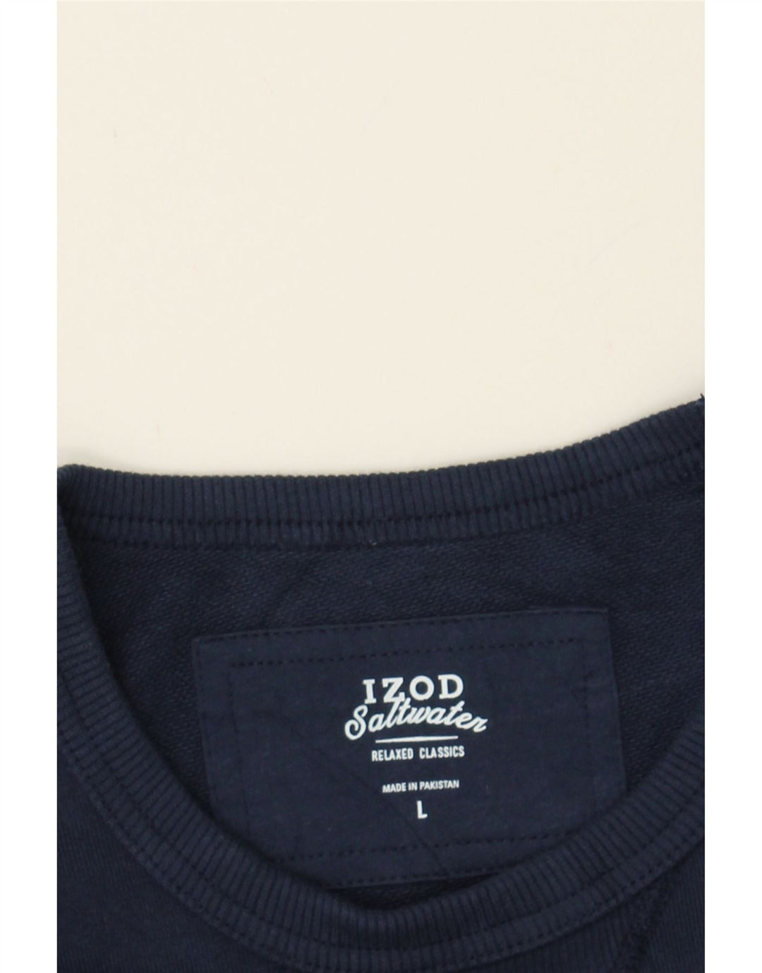 IZOD Mens Salt Water Sweatshirt Jumper Large Navy Blue Cotton Vintage Izod and Second-Hand Izod from Messina Hembry 