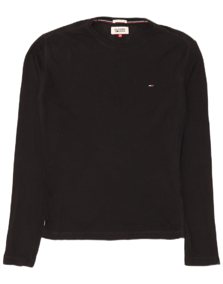 Top masculino TOMMY HILFIGER manga comprida pequeno algodão preto
