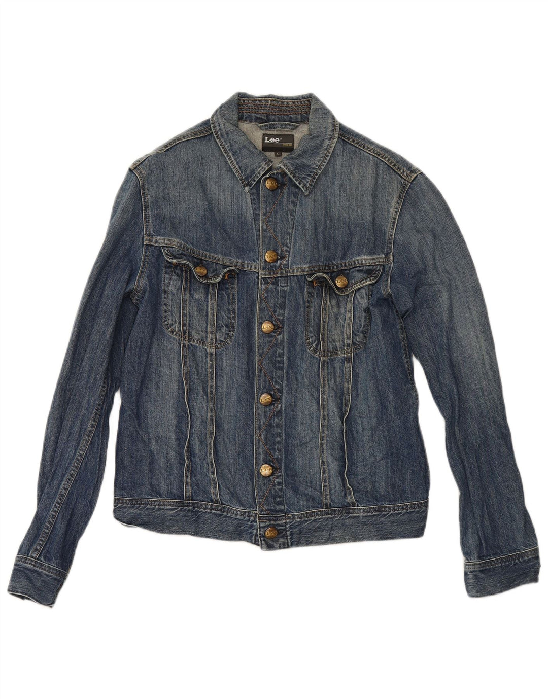 Jaqueta jeans feminina Lee UK 16 grande algodão azul