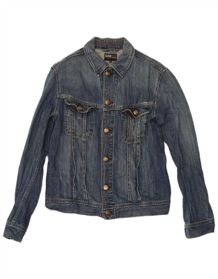 Jaqueta jeans feminina Lee UK 16 grande algodão azul