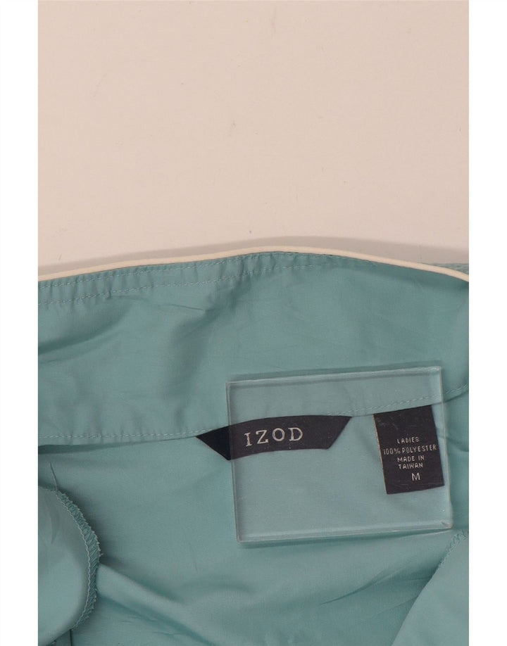 IZOD Mens Zip Neck Pulôver Treino Top Poliéster Azul Médio