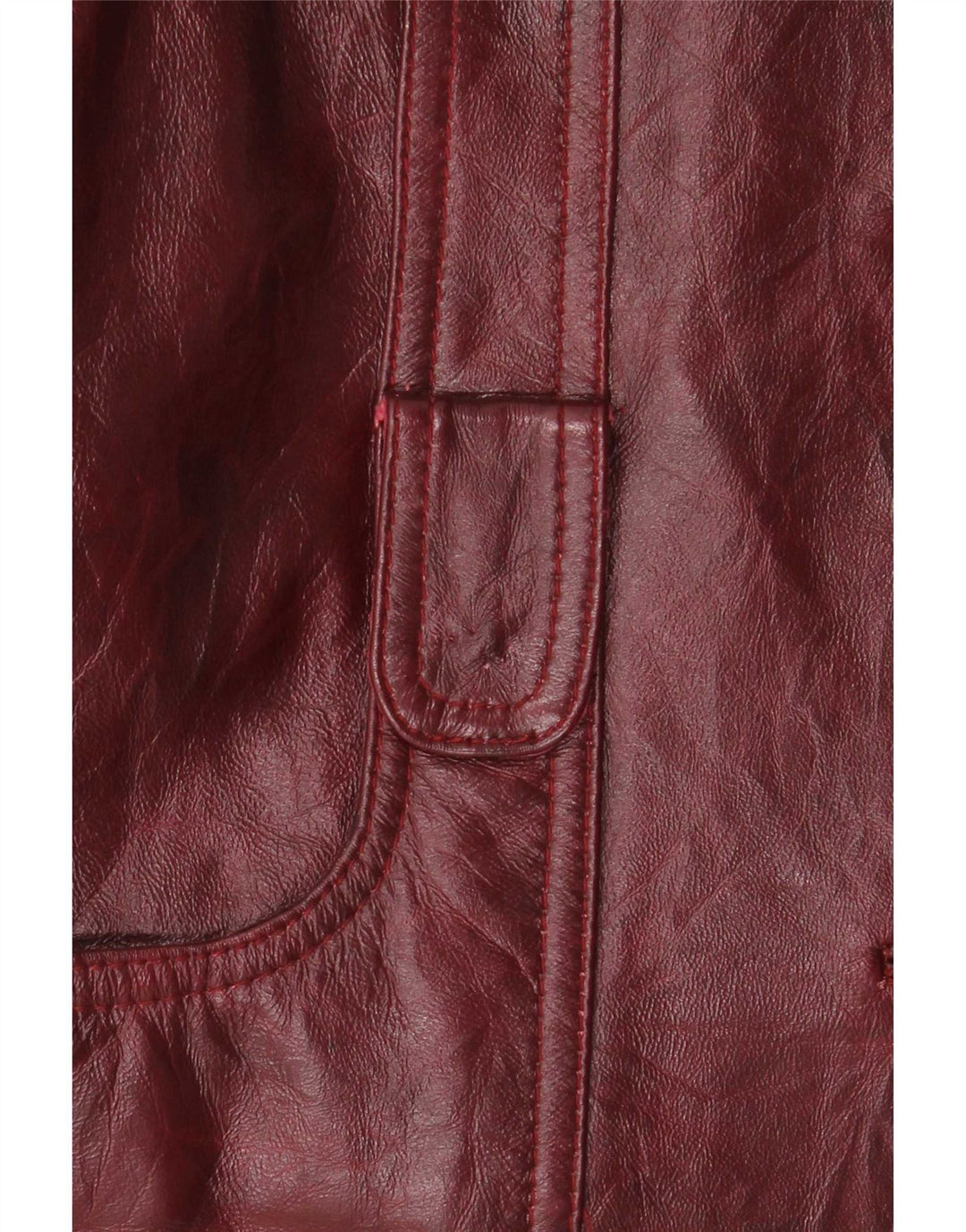Jaqueta de couro feminina vintage Reino Unido 26 5XL Borgonha