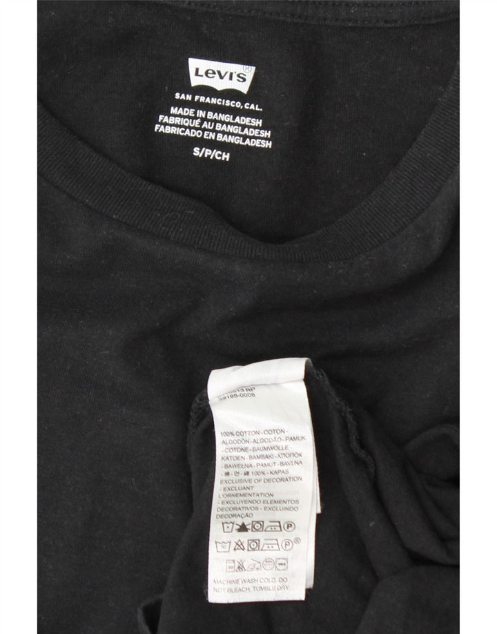 Camiseta feminina oversized Levi's UK 10 pequena algodão preto
