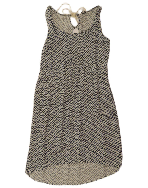 Vestido feminino Fat Face sem mangas em linha A Reino Unido 8 pequeno floral branco