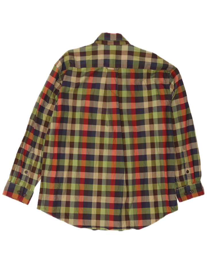 Camisa masculina Orvis XL verde xadrez algodão