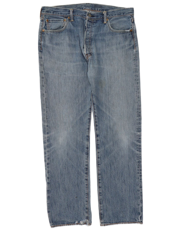 Levi's Masculino 501 Straight Jeans W36 L32 Azul Algodão