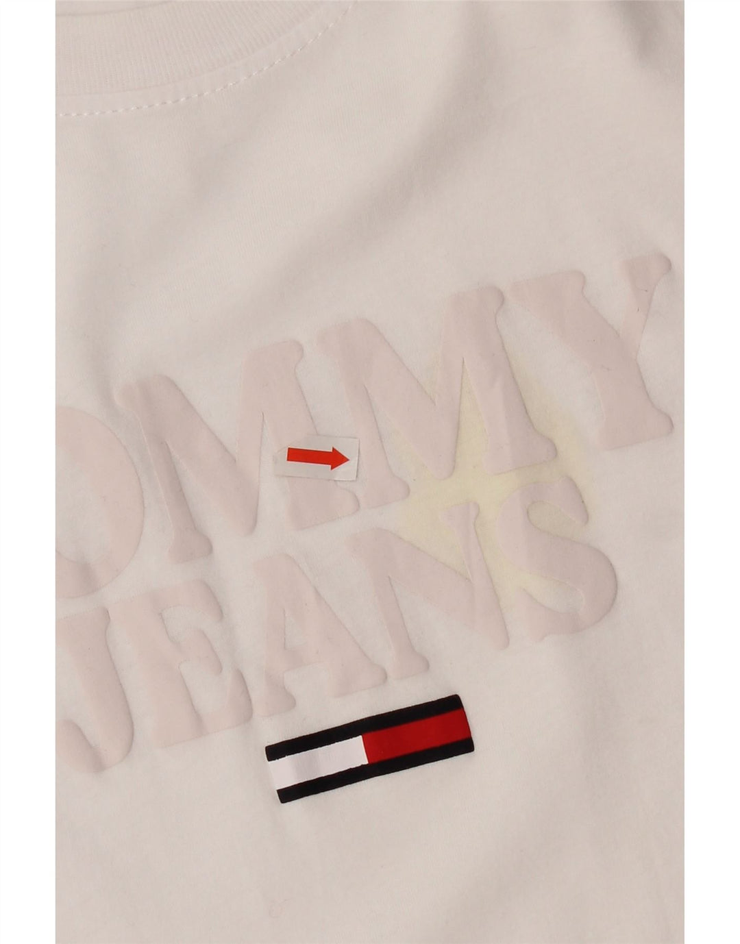 Tommy Hilfiger Camiseta feminina gráfica Top UK 14 Médio Branco
