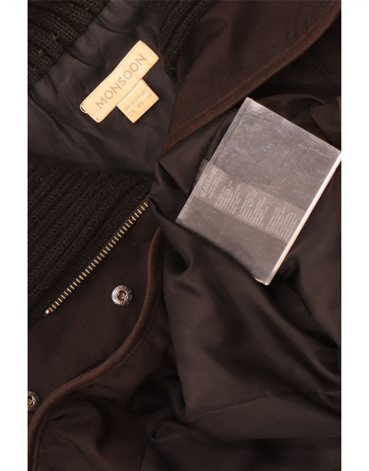 Jaqueta acolchoada feminina Monsoon UK 22 3XL poliéster preto