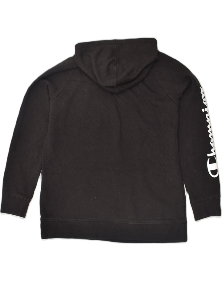 CHAMPION Mens Graphic Hoodie Jumper Medium Black Cotton | Vintage Champion | Thrift | Second-Hand Champion | Used Clothing | Messina Hembry 