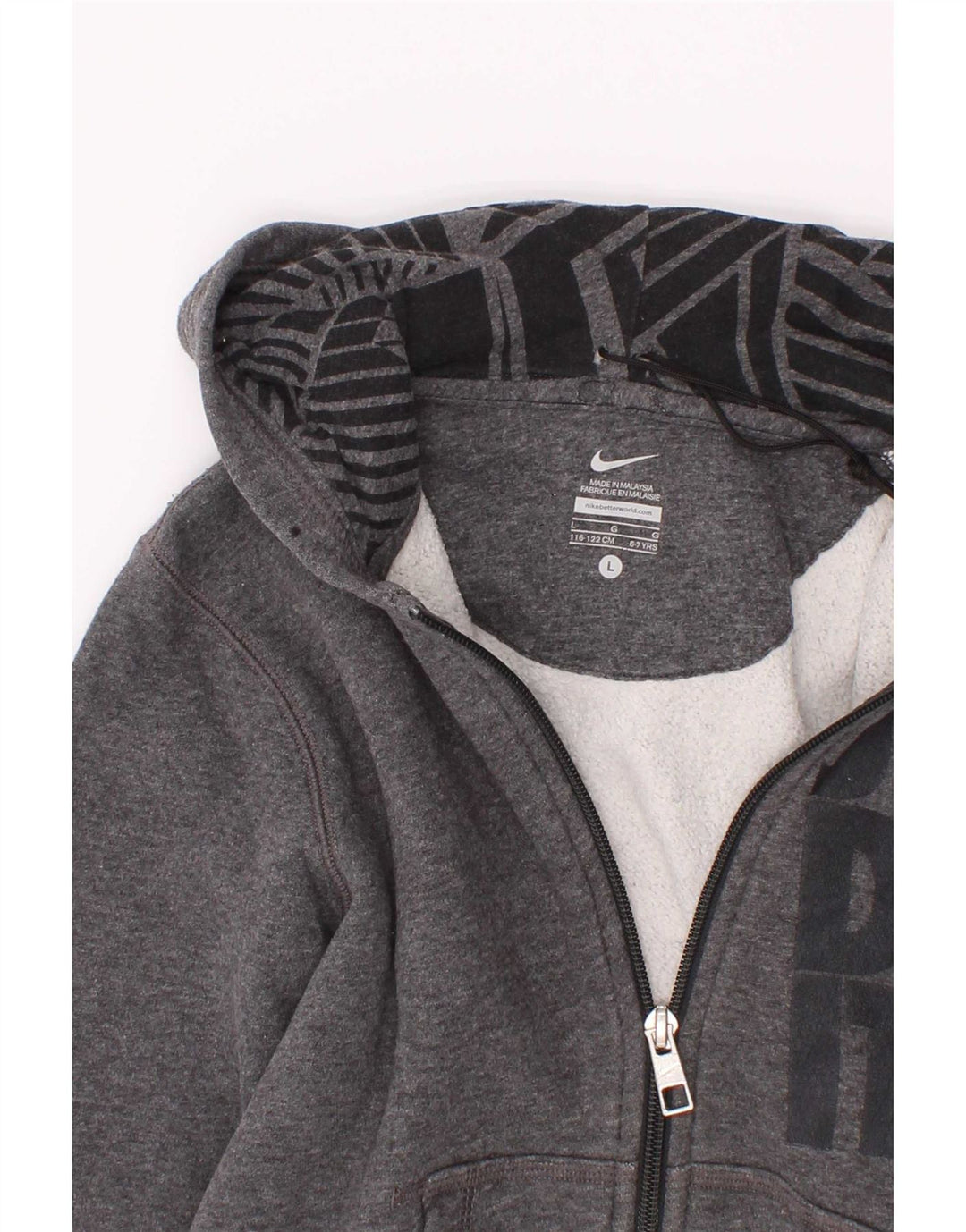 Suéter Nike Boys Graphic Zip com capuz 6-7 anos cinza