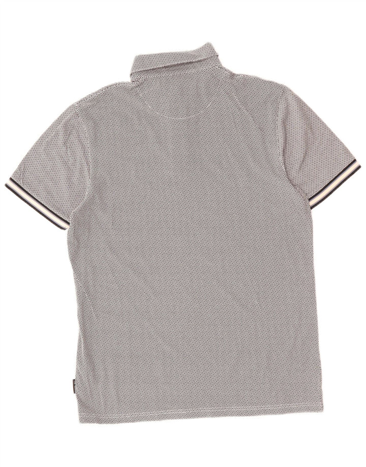 Camisa polo masculina Ted Baker tamanho 2 pequeno algodão xadrez cinza