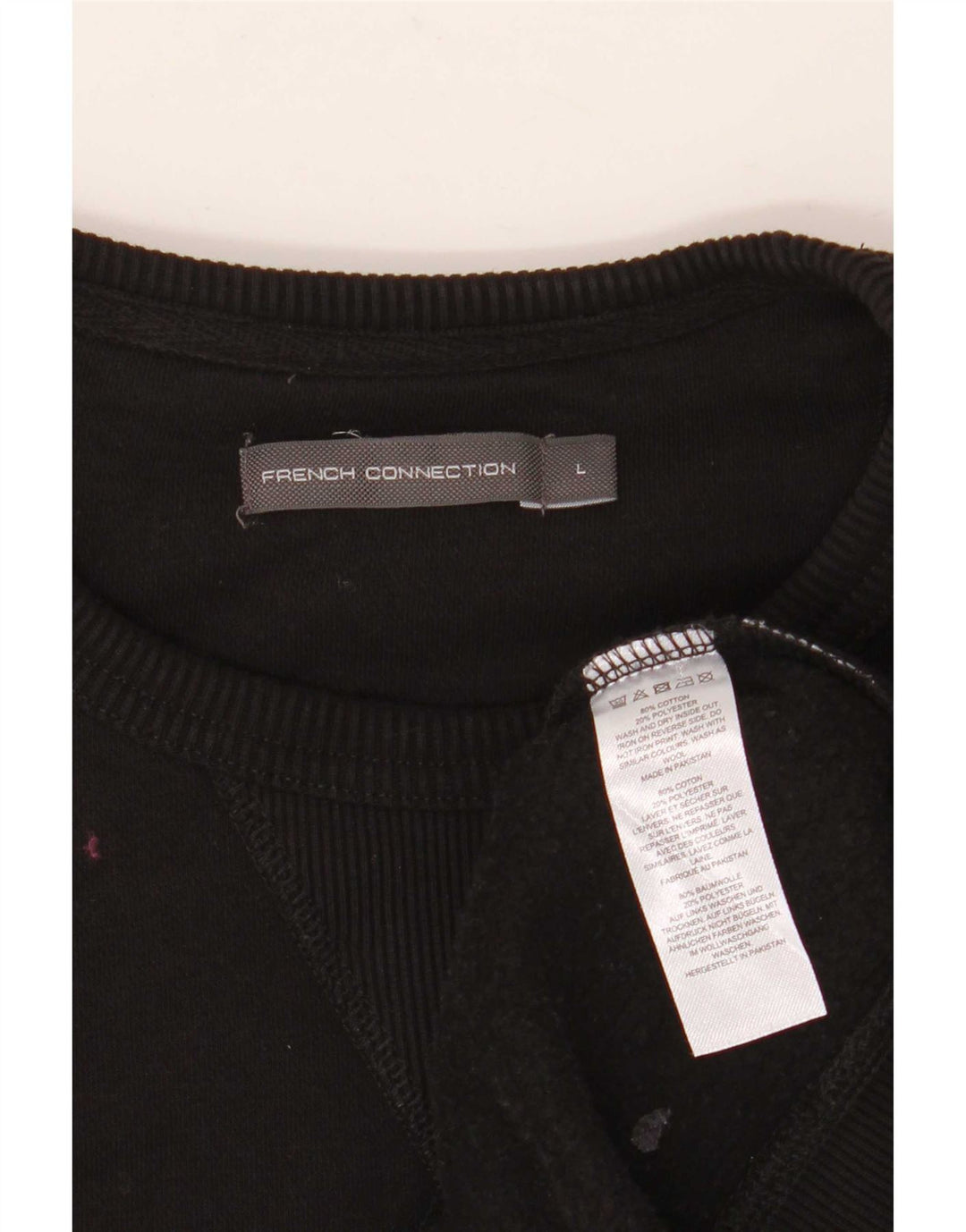 Moletom masculino French Connection Jumper grande algodão preto
