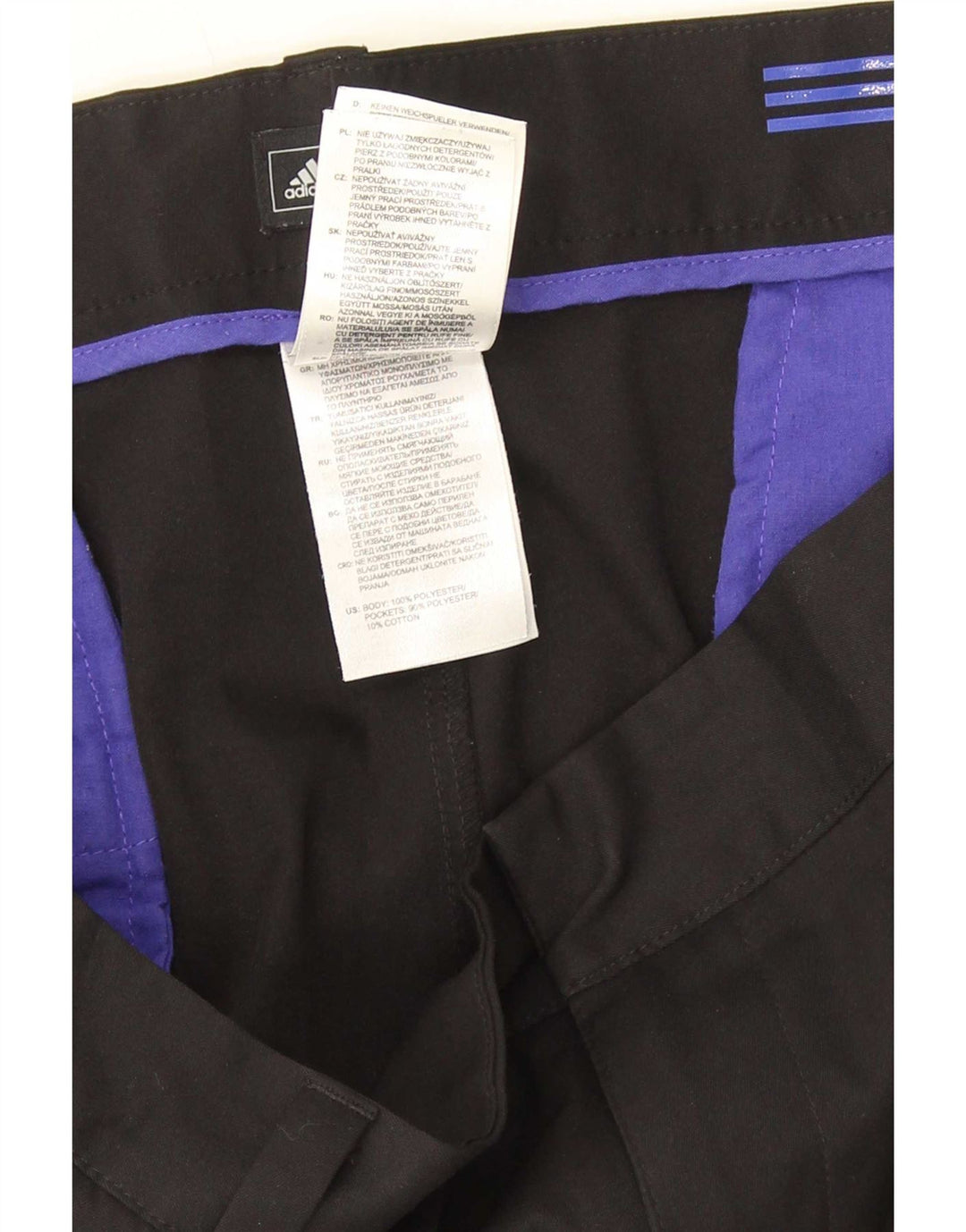 Adidas Mens Straight Suit Calças W40 L30 Poliéster Preto