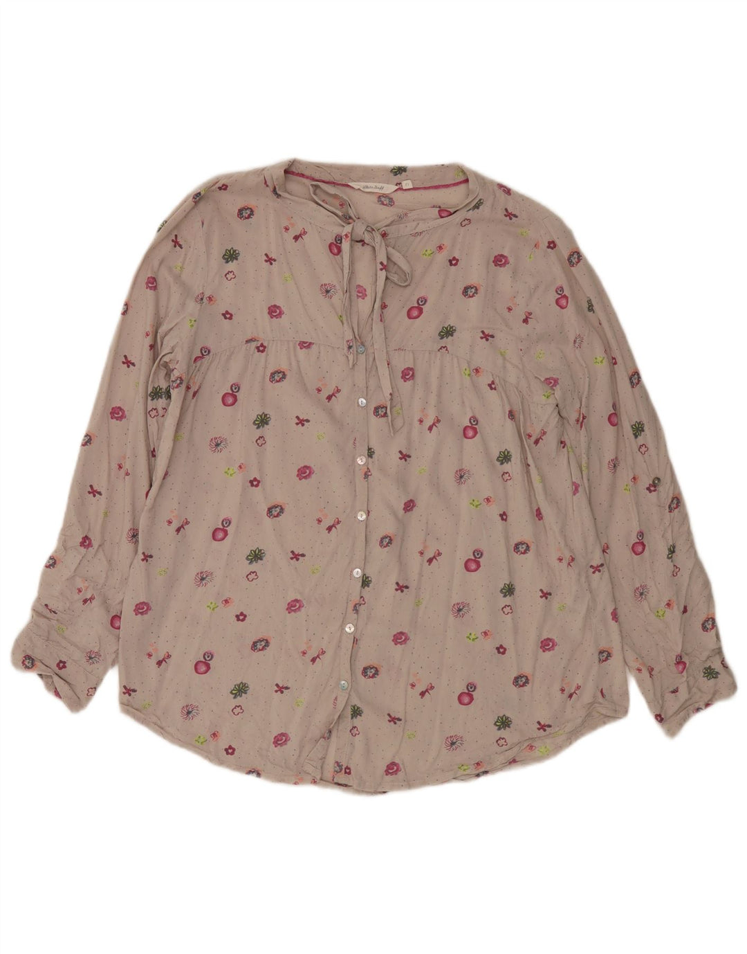 Blusa feminina White Stuff UK 12 Viscose floral bege médio