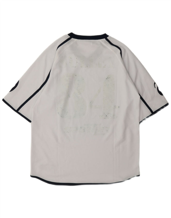 Camiseta gráfica masculina Asics Top grande branco colorblock poliéster