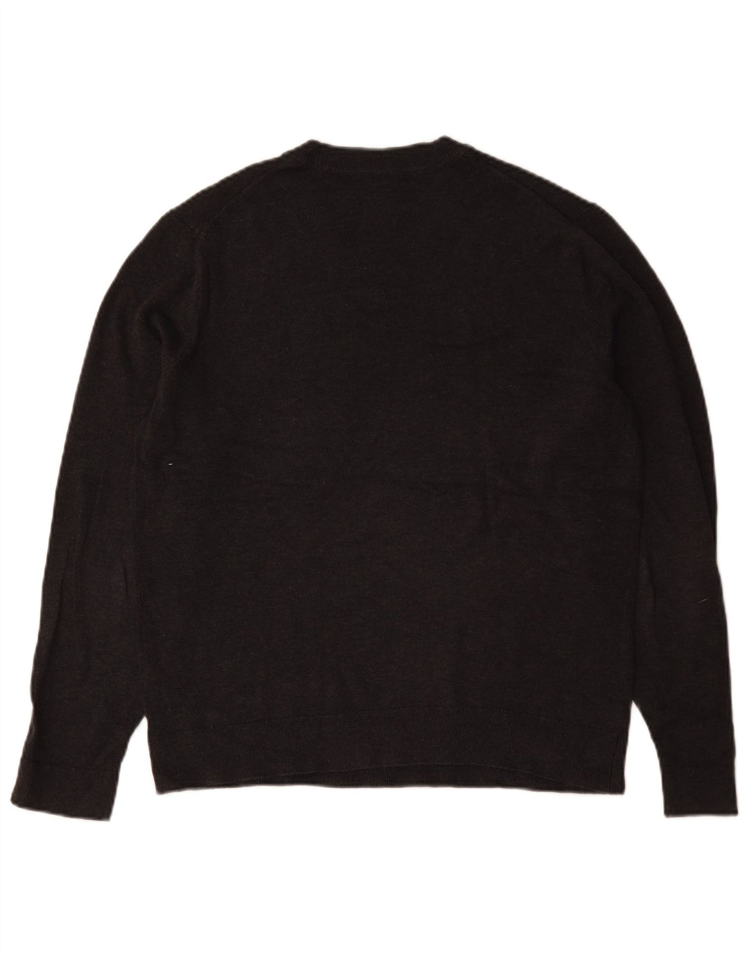 Suéter masculino Abercrombie & Fitch com gola redonda e algodão cinza médio