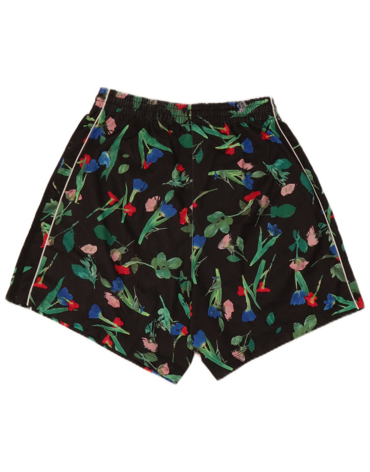 Adidas Womens Sport Shorts UK 8 Pequeno Poliéster Floral Preto