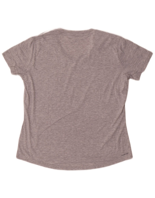 Camiseta feminina Adidas UK 16/18 grande cinza poliéster