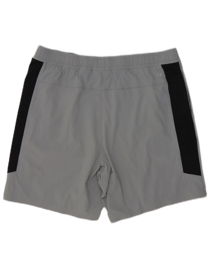 Calvin Klein Mens Performance Sport Shorts XL Cinza Colourblock Poliéster