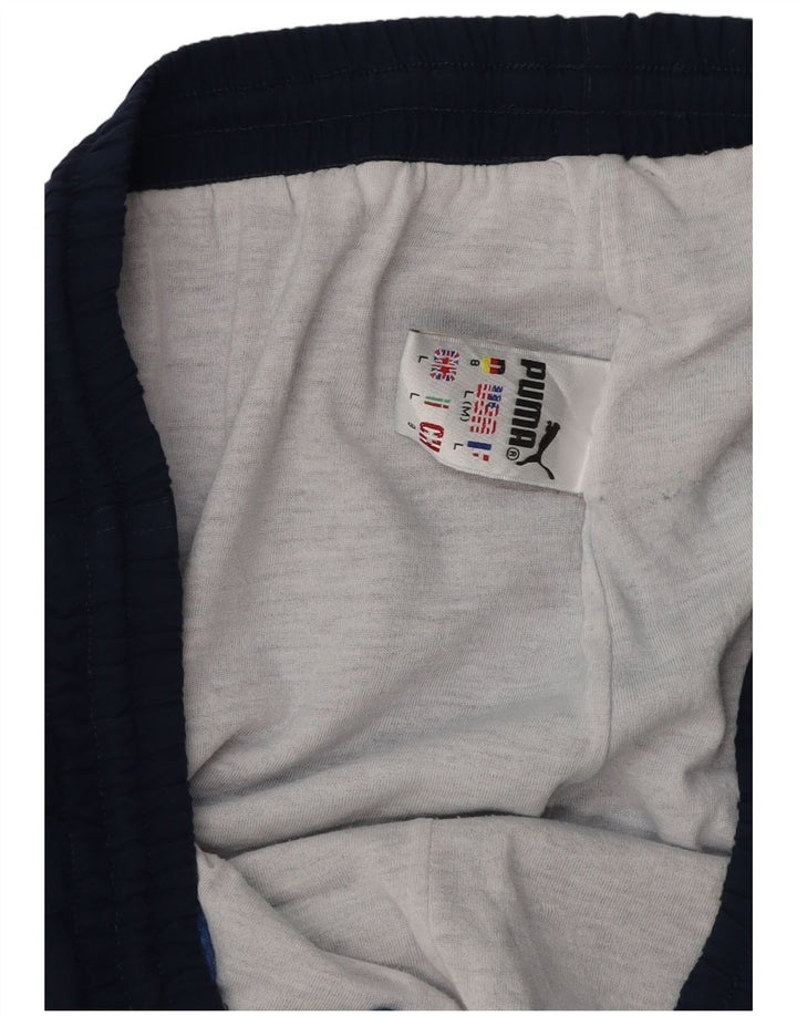 Calça de treino masculina PUMA Joggers grande bloco colorido azul marinho