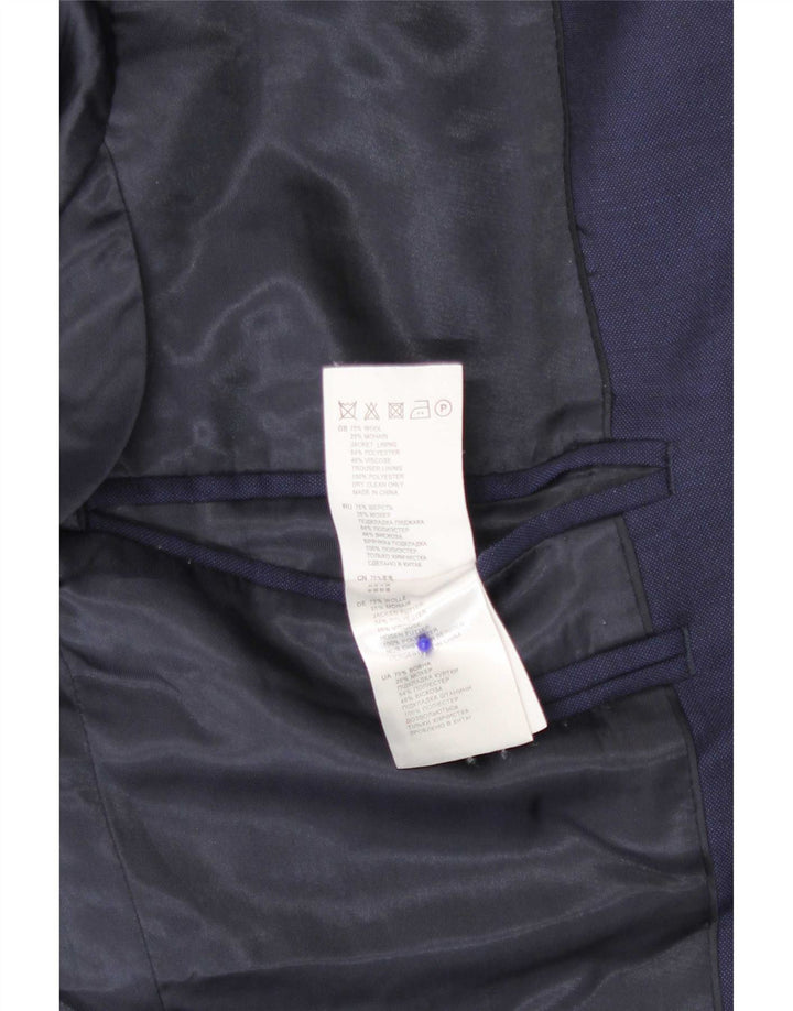 Jaqueta blazer masculina Reiss com 1 botão Reino Unido 36 pequena lã azul marinho