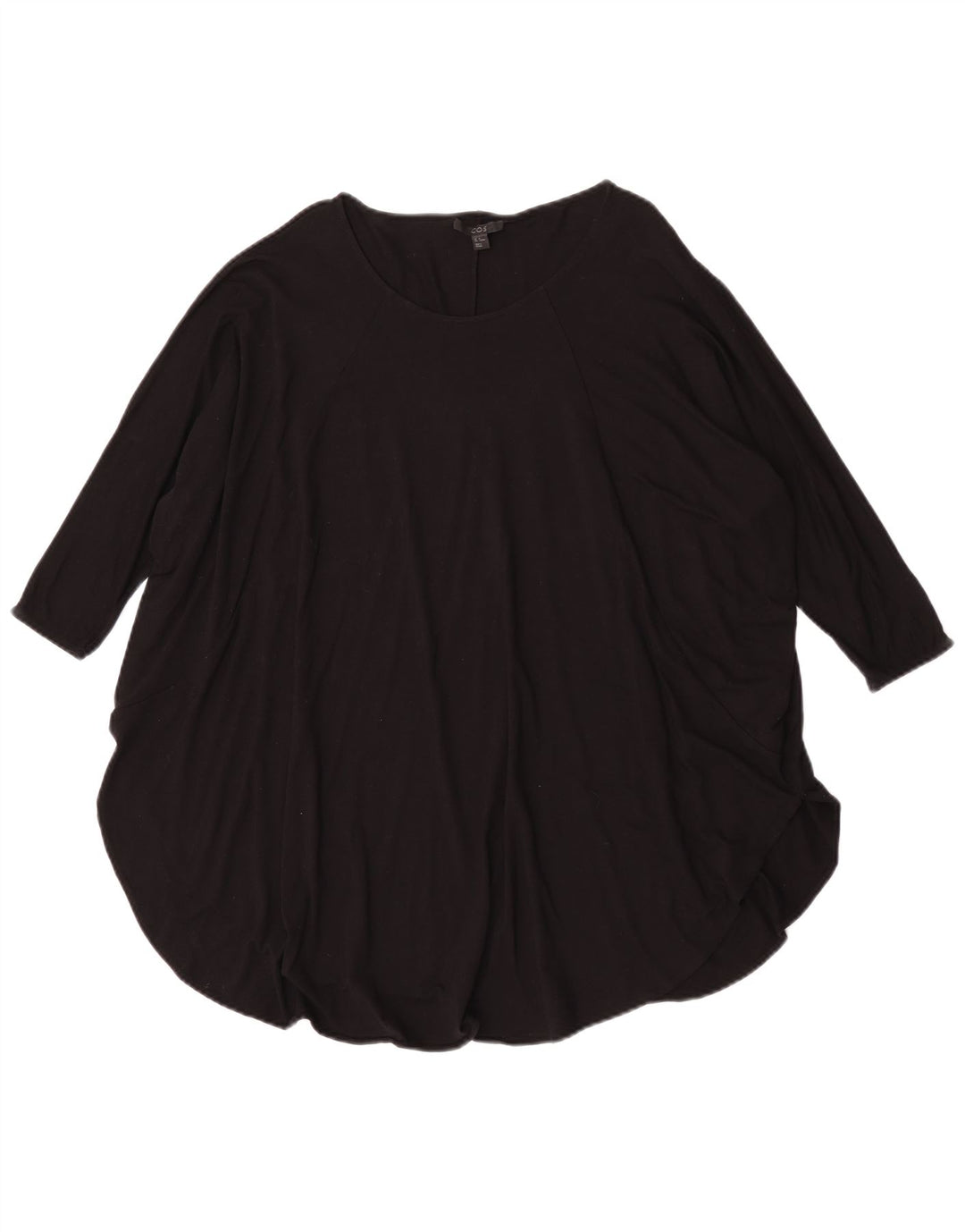 Túnica feminina Cos manga 3/4 oversized Reino Unido 14 viscose preta média