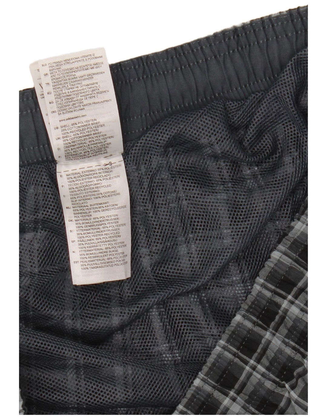 Shorts de natação masculino Adidas XL azul marinho xadrez poliéster