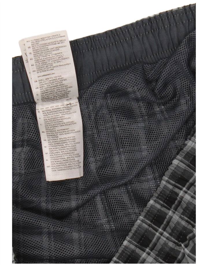 Shorts de natação masculino Adidas XL azul marinho xadrez poliéster