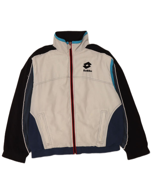 LOTTO Mens Treino Top Jacket UK 36/38 Pequeno Colorblock Branco Poliéster