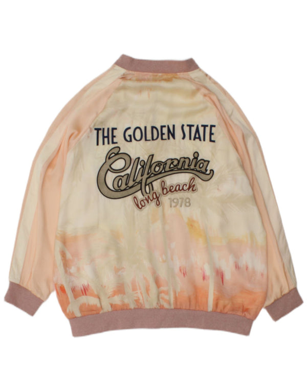 Zara Womens Graphic Bomber Jacket UK 10 Small Multicolor Tie Dye