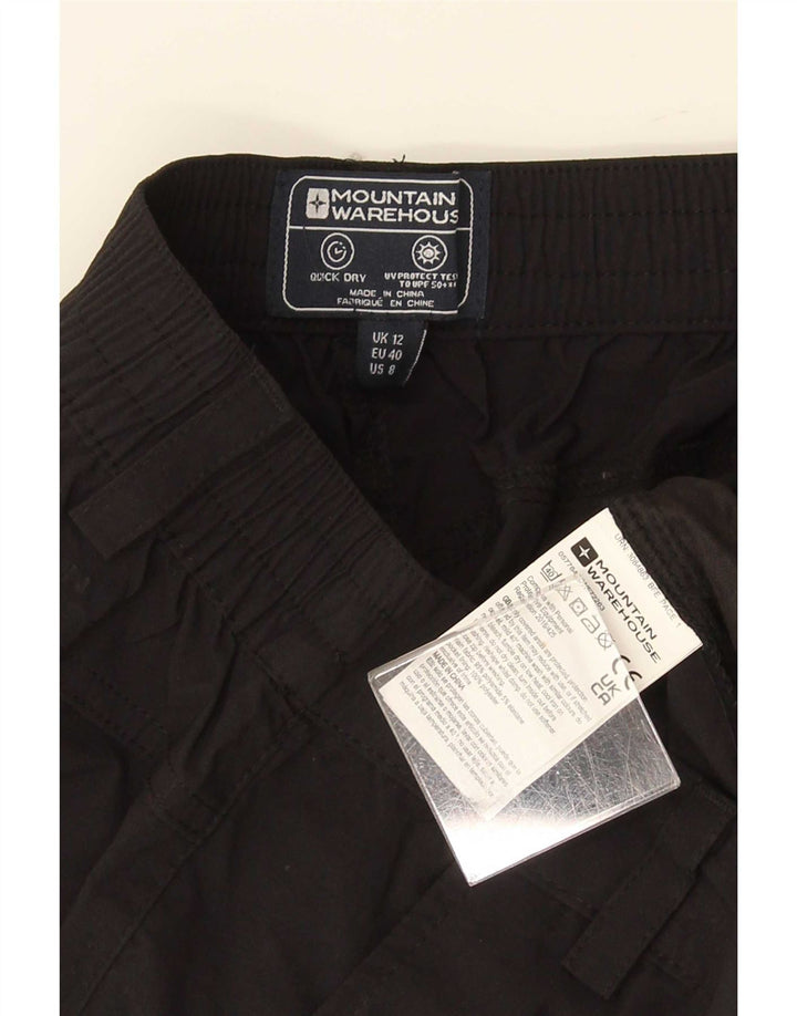 Mountain Warehouse Womens Chino Shorts UK 12 Médio W30 Poliéster Preto