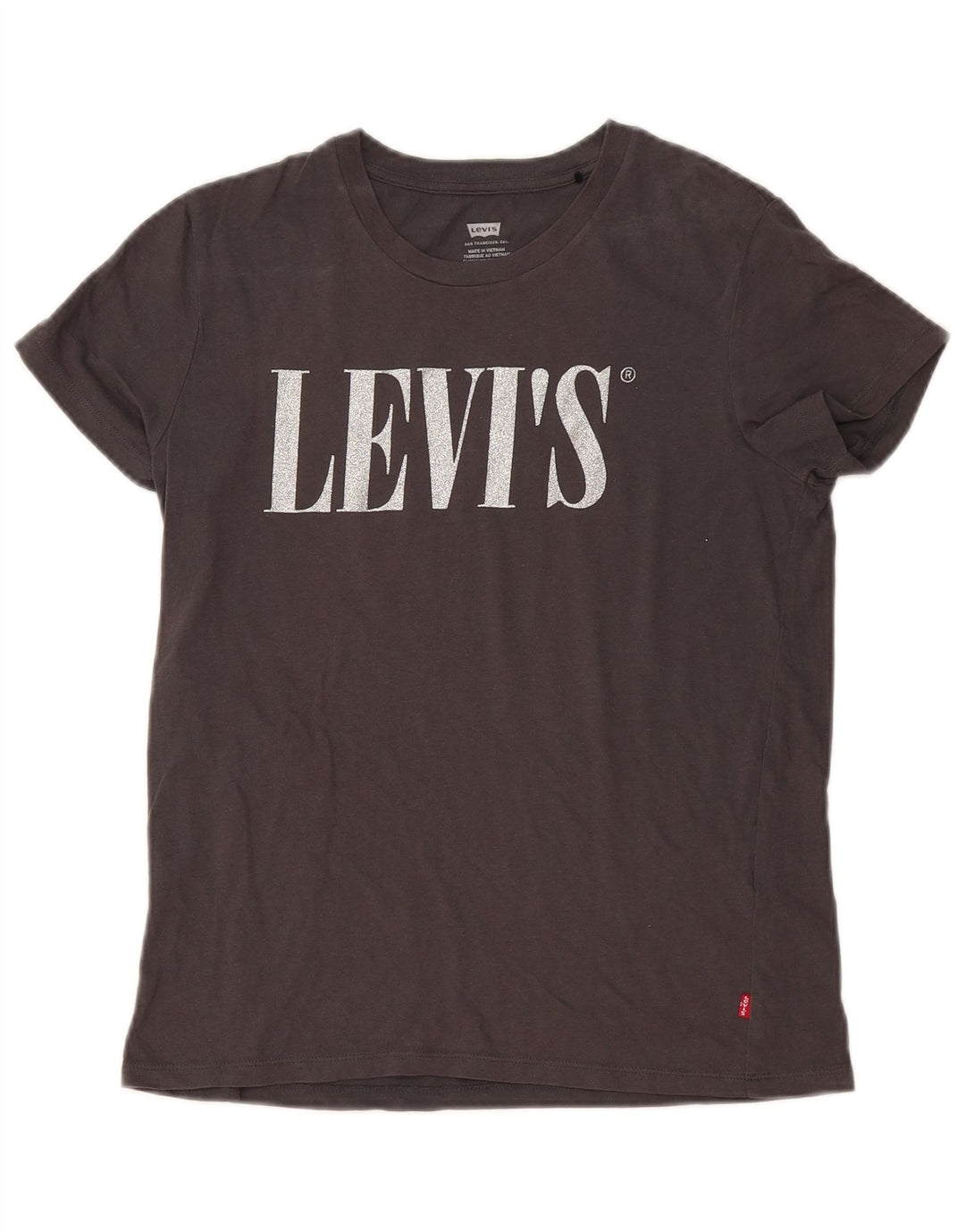 LEVI'S Womens Graphic T-Shirt Top UK 10 Small Grey