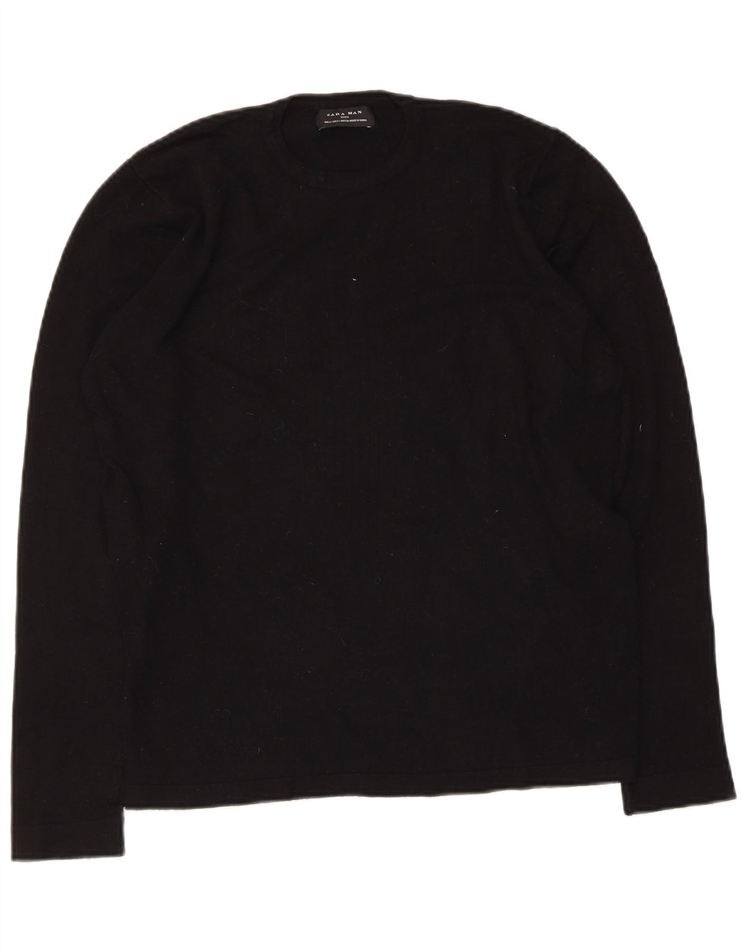 Zara Top masculino manga comprida pequena viscose preta