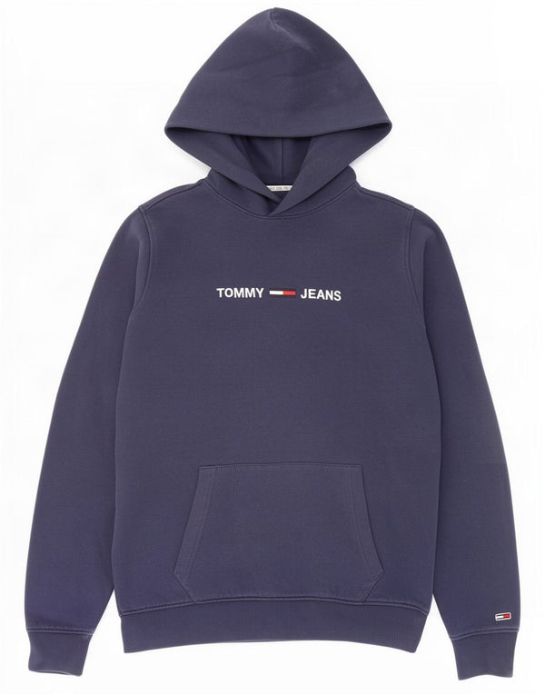 Tommy Hilfiger moletom feminino com capuz gráfico médio algodão azul marinho