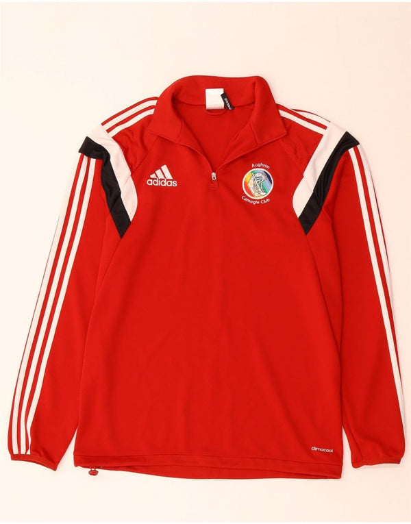 Adidas Mens Climacool Pullover Treino Top Médio Vermelho Colorblock